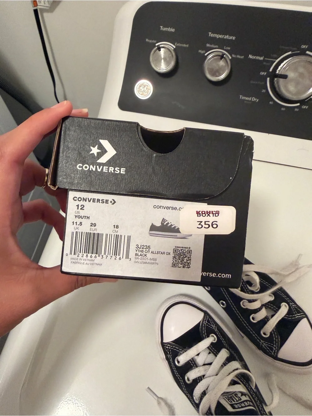 Converse Kids Black and White Canvas Low-Top Sneakers